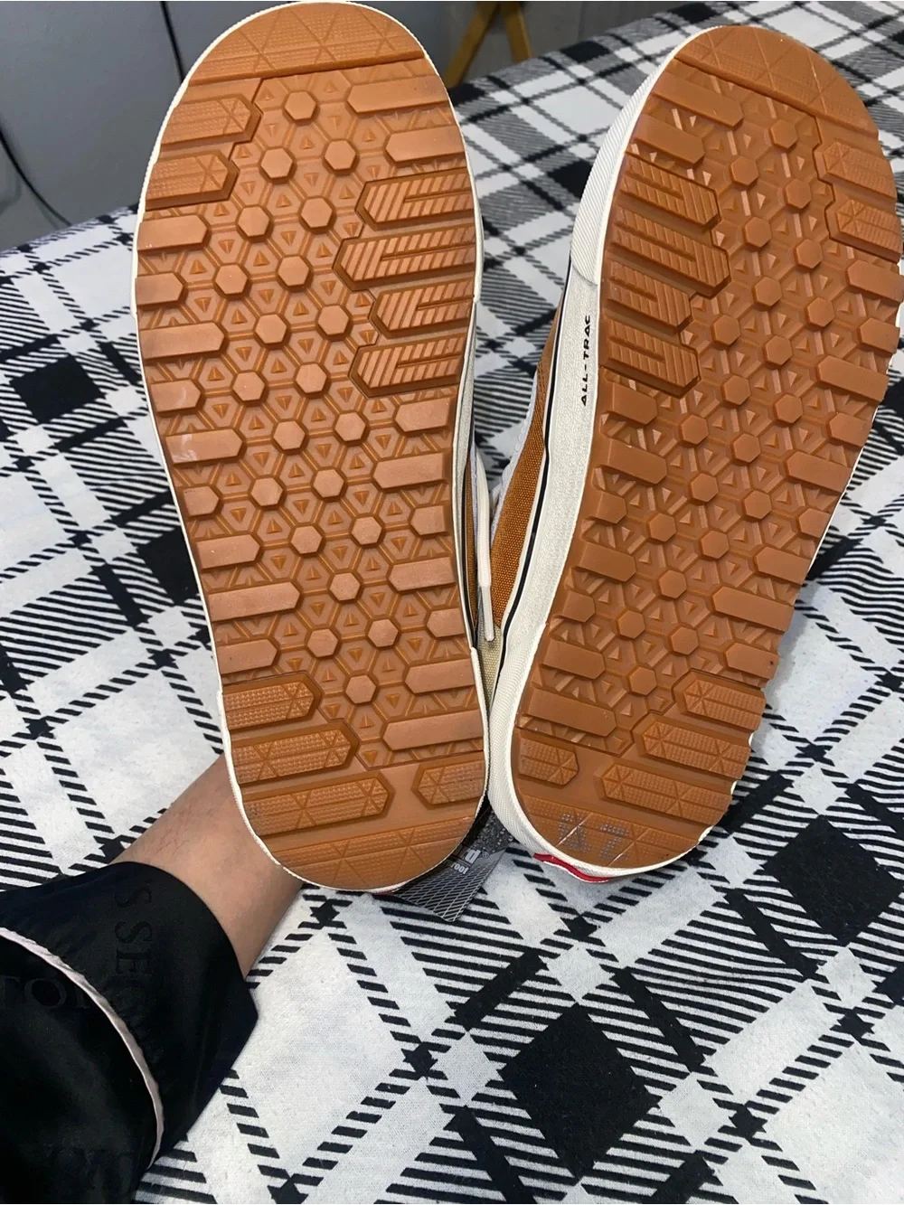 Vans Men’s Sk8-Hi High-Top Sneakers in Rust Brown and Beige
